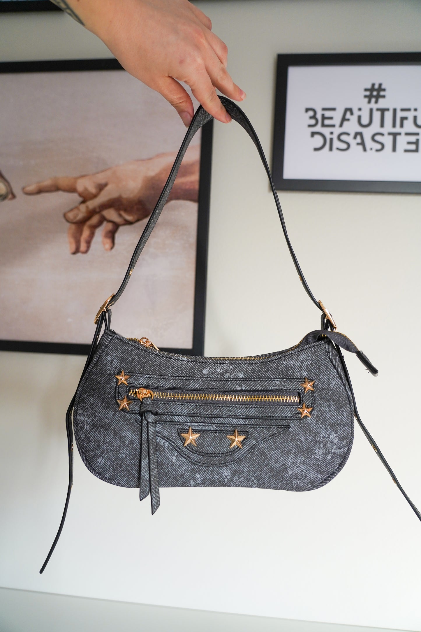 City Bag denim nero