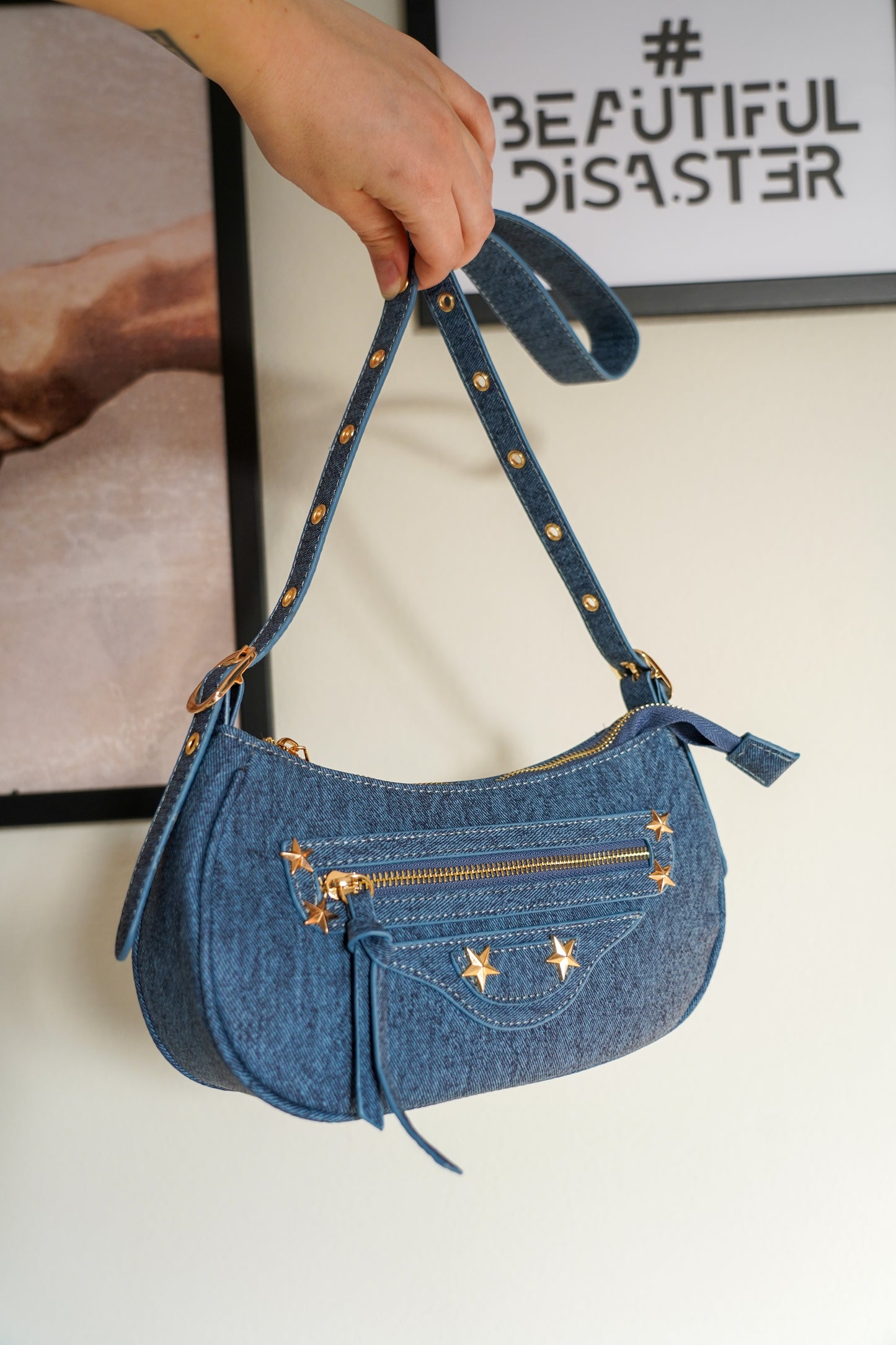 City Bag denim medio