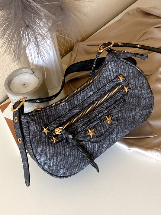 City Bag denim nero